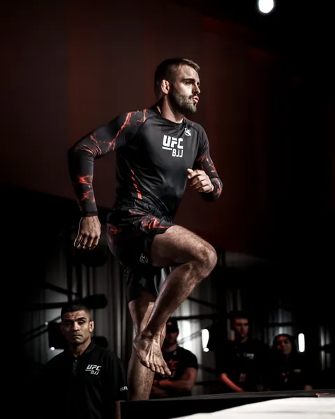 William Tackett warming up before a UFC BJJ match.